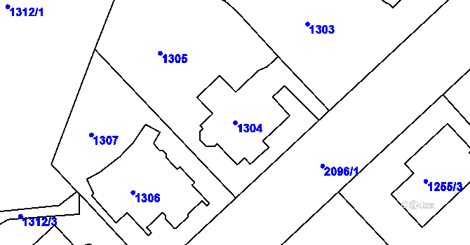 Parcela st. 1304 v KÚ Bubeneč, Katastrální mapa