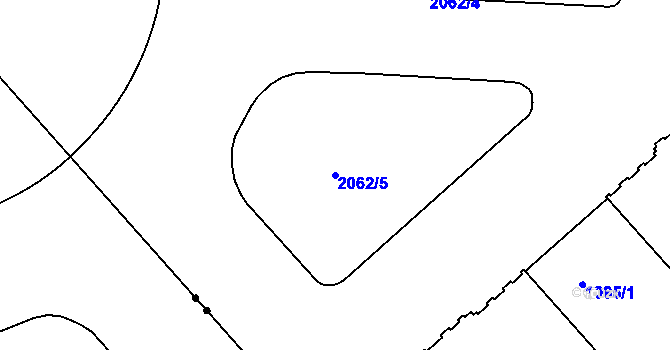 Parcela st. 2062/5 v KÚ Bubeneč, Katastrální mapa