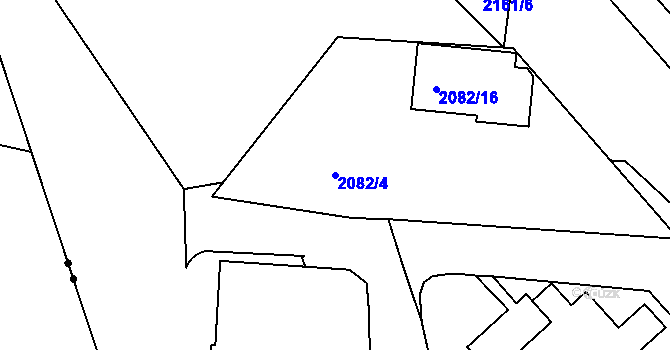Parcela st. 2082/4 v KÚ Bubeneč, Katastrální mapa