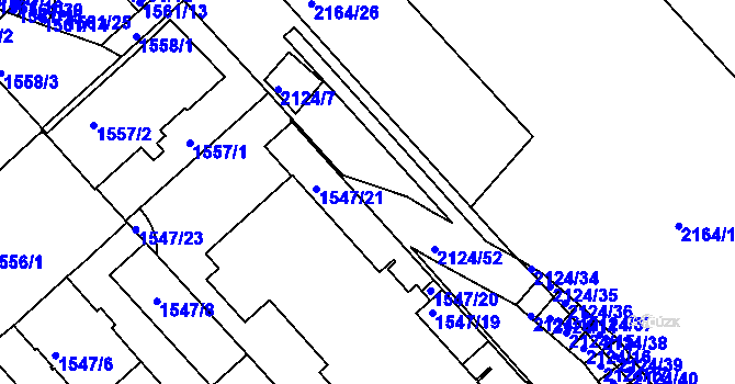 Parcela st. 2124/10 v KÚ Bubeneč, Katastrální mapa