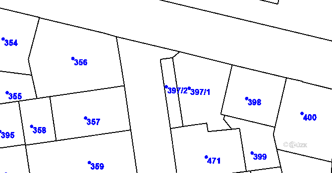 Parcela st. 397/2 v KÚ Bubeneč, Katastrální mapa