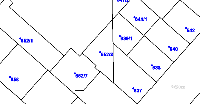 Parcela st. 652/8 v KÚ Bubeneč, Katastrální mapa