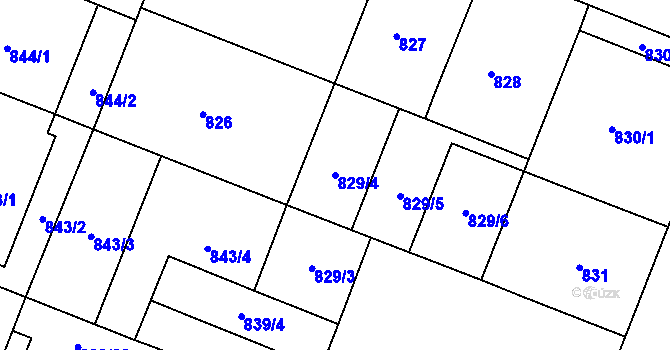 Parcela st. 829/4 v KÚ Bubeneč, Katastrální mapa