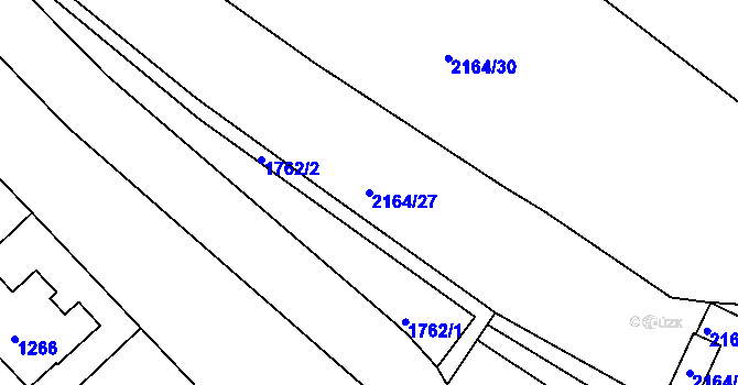 Parcela st. 2164/27 v KÚ Bubeneč, Katastrální mapa