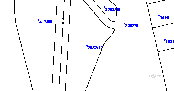 Parcela st. 2082/17 v KÚ Bubeneč, Katastrální mapa