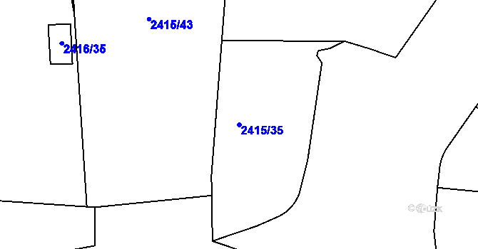 Parcela st. 2415/35 v KÚ Holešovice, Katastrální mapa
