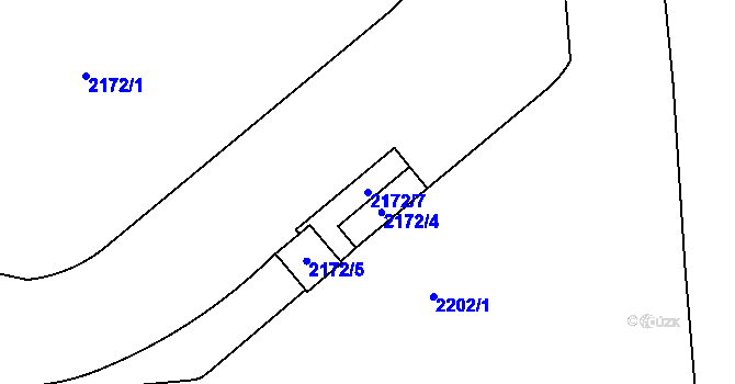 Parcela st. 2172/7 v KÚ Holešovice, Katastrální mapa