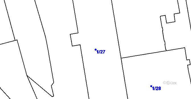 Parcela st. 1/27 v KÚ Holešovice, Katastrální mapa