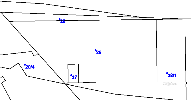 Parcela st. 26 v KÚ Holešovice, Katastrální mapa