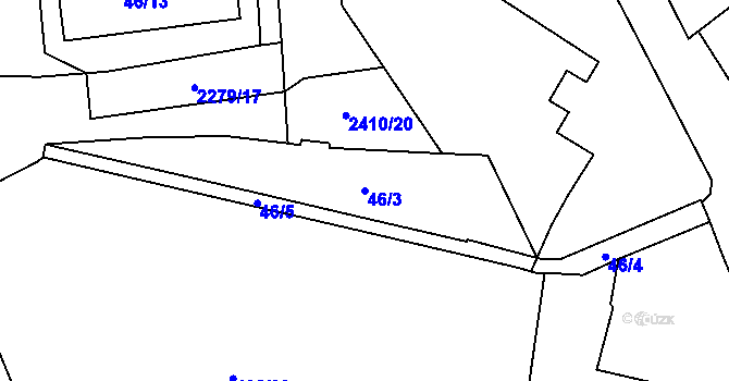 Parcela st. 46/3 v KÚ Holešovice, Katastrální mapa