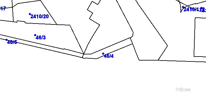 Parcela st. 46/4 v KÚ Holešovice, Katastrální mapa
