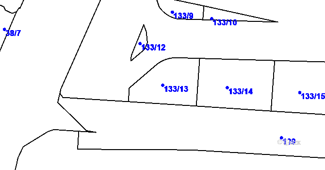Parcela st. 133/13 v KÚ Holešovice, Katastrální mapa