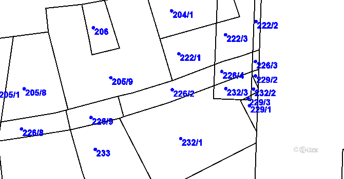 Parcela st. 226/2 v KÚ Holešovice, Katastrální mapa