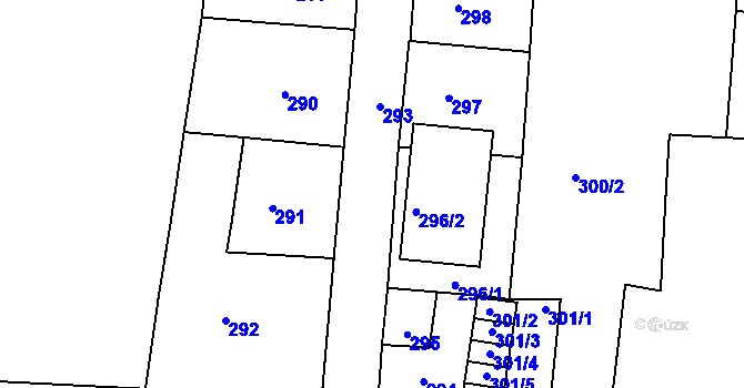 Parcela st. 293 v KÚ Holešovice, Katastrální mapa