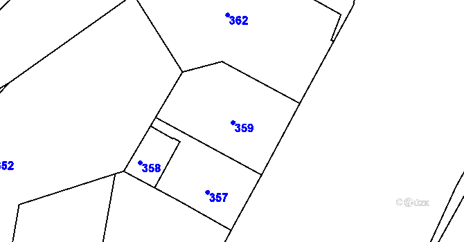 Parcela st. 359 v KÚ Holešovice, Katastrální mapa
