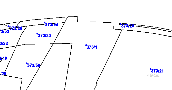 Parcela st. 373/1 v KÚ Holešovice, Katastrální mapa