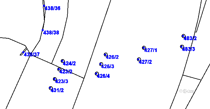 Parcela st. 426/2 v KÚ Holešovice, Katastrální mapa