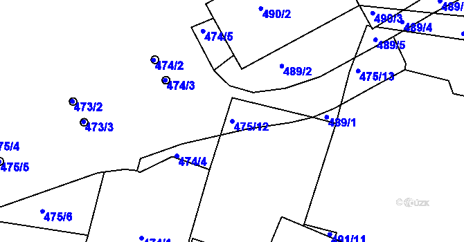 Parcela st. 475/12 v KÚ Holešovice, Katastrální mapa