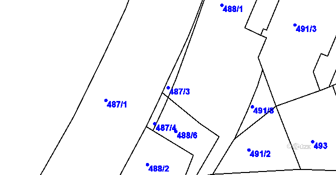 Parcela st. 487/3 v KÚ Holešovice, Katastrální mapa