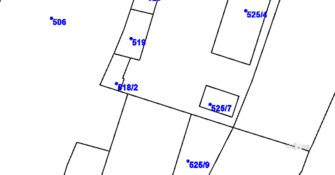 Parcela st. 525/6 v KÚ Holešovice, Katastrální mapa