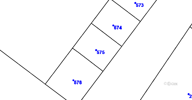 Parcela st. 575 v KÚ Holešovice, Katastrální mapa