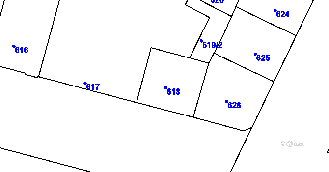 Parcela st. 618 v KÚ Holešovice, Katastrální mapa