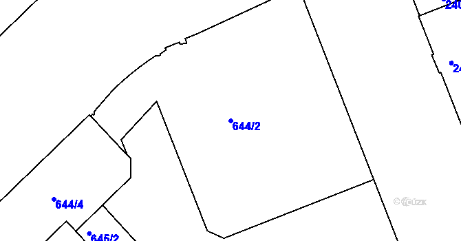 Parcela st. 644/2 v KÚ Holešovice, Katastrální mapa