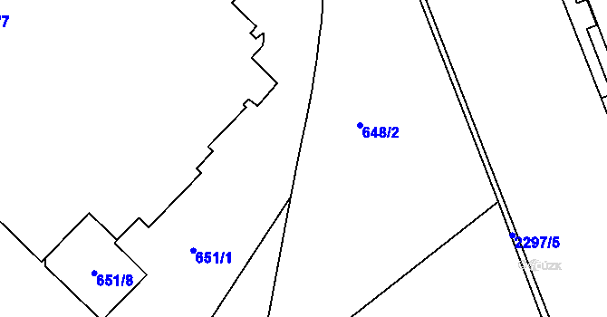 Parcela st. 651/5 v KÚ Holešovice, Katastrální mapa