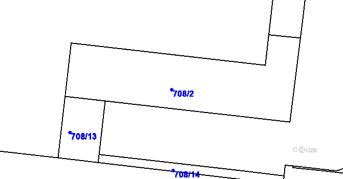 Parcela st. 708/2 v KÚ Holešovice, Katastrální mapa
