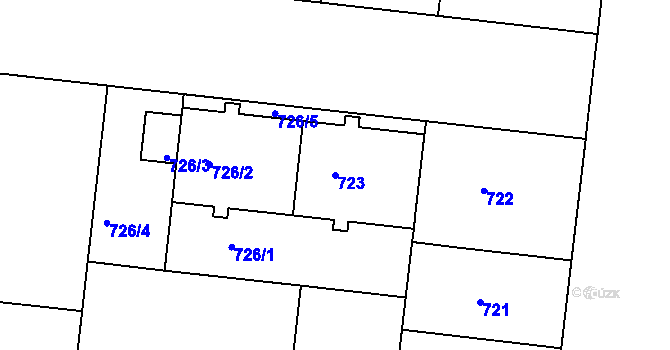 Parcela st. 723 v KÚ Holešovice, Katastrální mapa