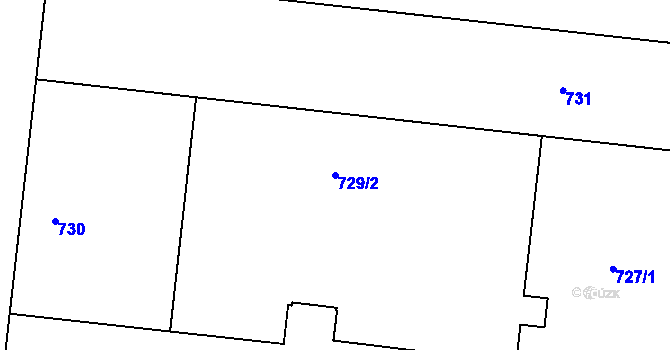 Parcela st. 729/2 v KÚ Holešovice, Katastrální mapa