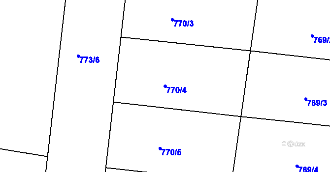 Parcela st. 770/4 v KÚ Holešovice, Katastrální mapa