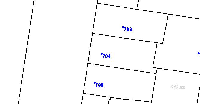 Parcela st. 784 v KÚ Holešovice, Katastrální mapa