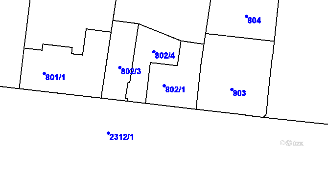 Parcela st. 802/1 v KÚ Holešovice, Katastrální mapa