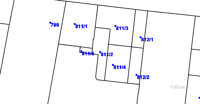 Parcela st. 811/2 v KÚ Holešovice, Katastrální mapa