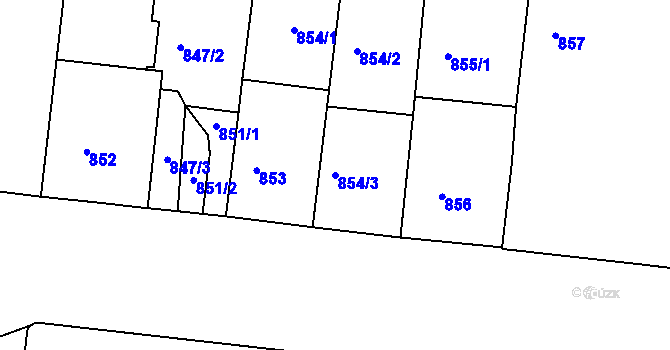 Parcela st. 854/3 v KÚ Holešovice, Katastrální mapa