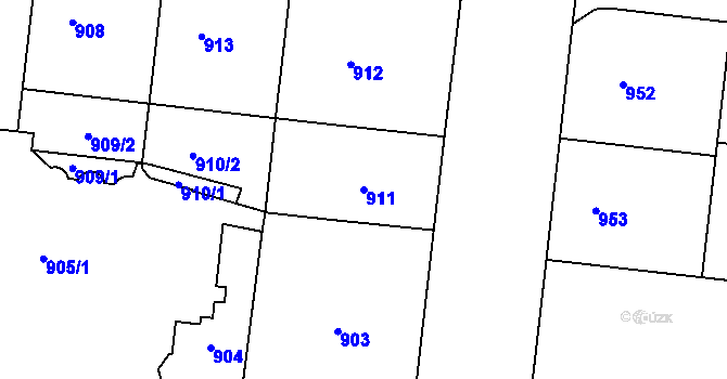 Parcela st. 911 v KÚ Holešovice, Katastrální mapa