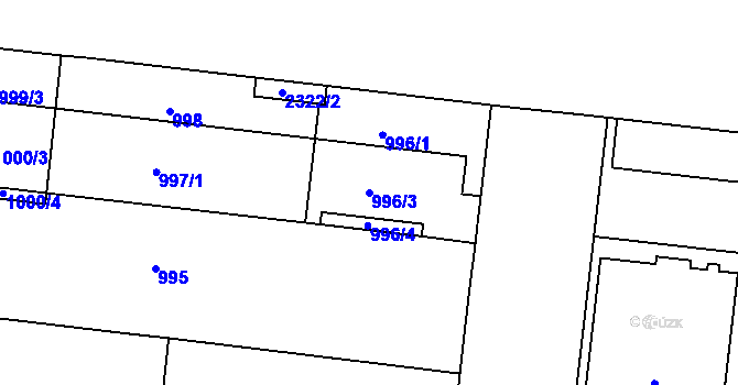Parcela st. 996/3 v KÚ Holešovice, Katastrální mapa
