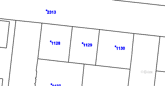 Parcela st. 1129 v KÚ Holešovice, Katastrální mapa