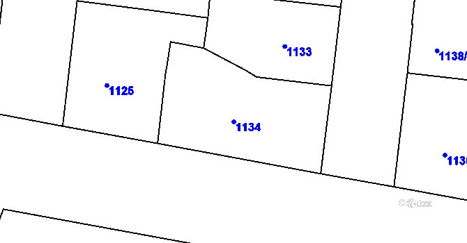Parcela st. 1134 v KÚ Holešovice, Katastrální mapa