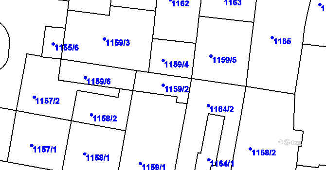 Parcela st. 1159/2 v KÚ Holešovice, Katastrální mapa