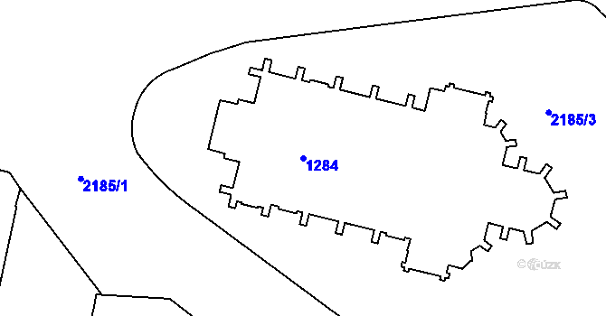 Parcela st. 1284 v KÚ Holešovice, Katastrální mapa