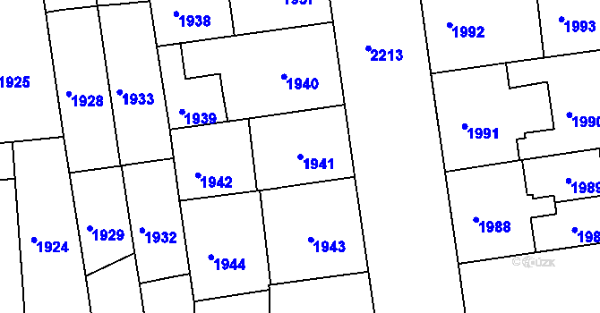 Parcela st. 1941 v KÚ Holešovice, Katastrální mapa