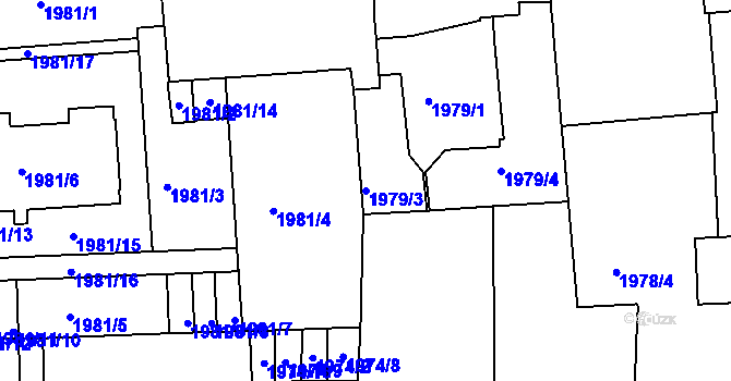 Parcela st. 1979/3 v KÚ Holešovice, Katastrální mapa