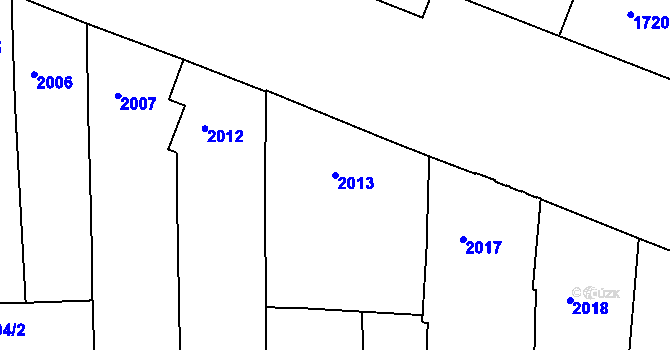 Parcela st. 2013 v KÚ Holešovice, Katastrální mapa