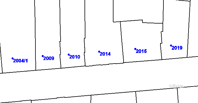 Parcela st. 2014 v KÚ Holešovice, Katastrální mapa