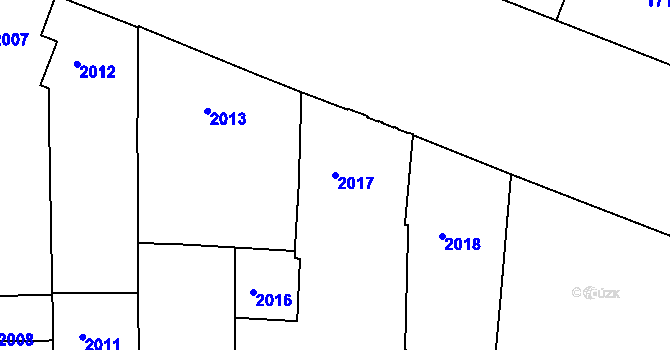 Parcela st. 2017 v KÚ Holešovice, Katastrální mapa