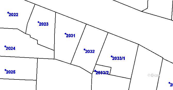 Parcela st. 2032 v KÚ Holešovice, Katastrální mapa