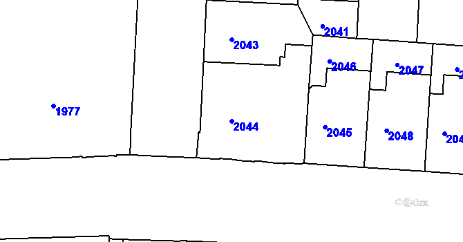 Parcela st. 2044 v KÚ Holešovice, Katastrální mapa