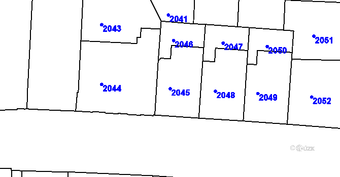 Parcela st. 2045 v KÚ Holešovice, Katastrální mapa